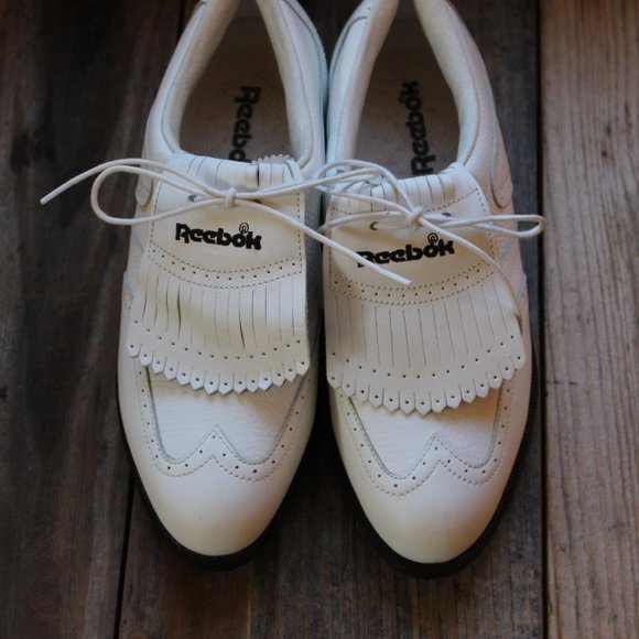 Reebok Shoes - Vintage Reebok Fairway Classic White Wingtip Waterproof Golf Shoes Sz 7.5W